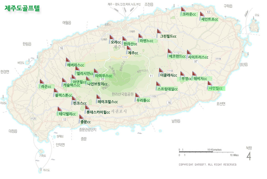 제주도 골프텔 지도 | 제주골프텔지도